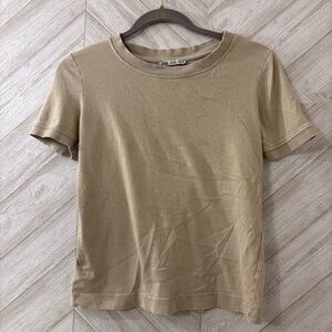 Zara Beige Short Sleeve Tee